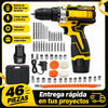 Taladro Inalámbrico + Juego de Herramientas 46 Piezas
